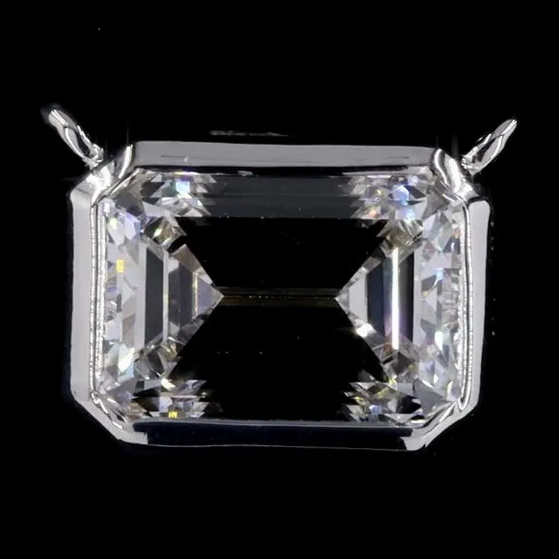 Emerald-Cut Bezel Solitaire Pendant, design GD-SP-041