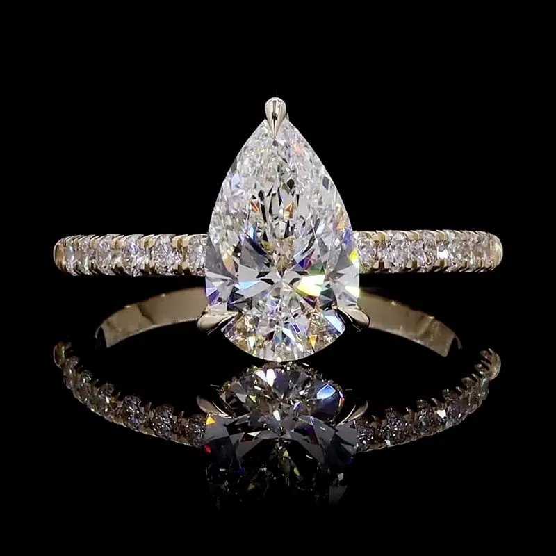 Pear Solitaire Ring, design GD-SR-010