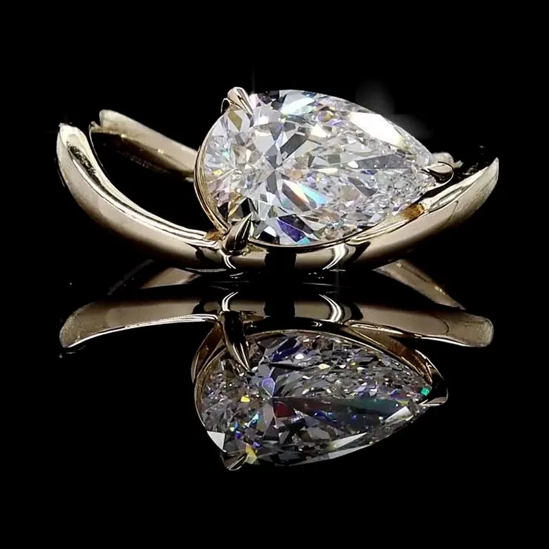 Pear Solitaire Ring, design GD-SR-023