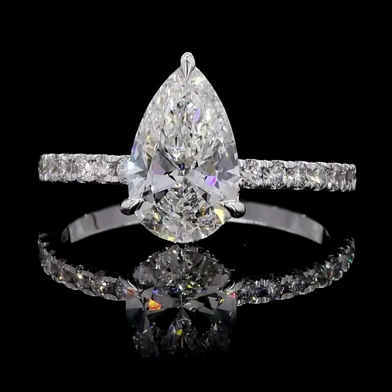 Pear Solitaire Ring, design GD-SR-044