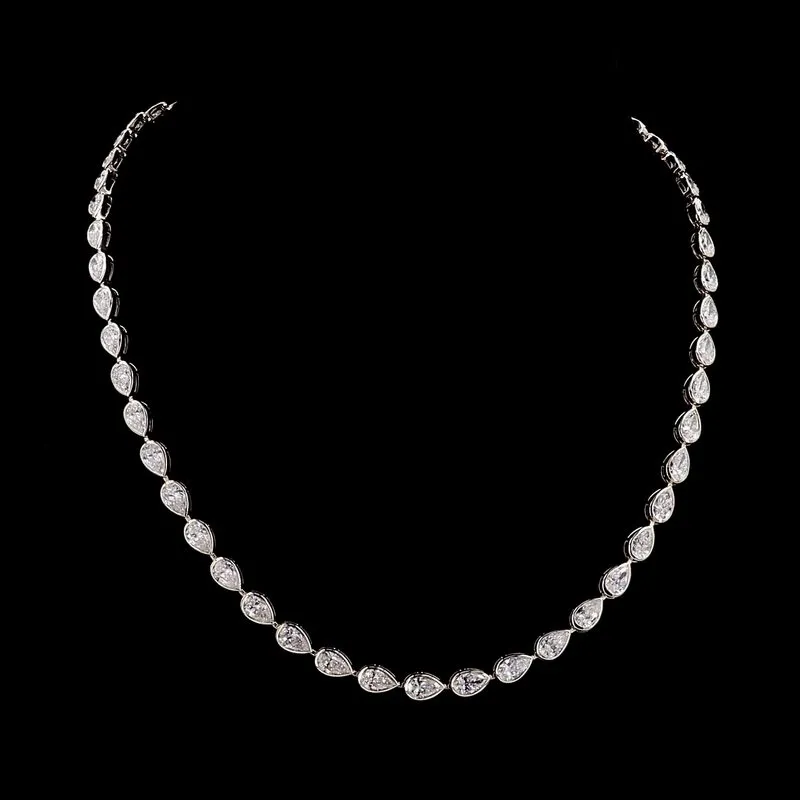Pear Tennis Necklace, design GD-TN-006