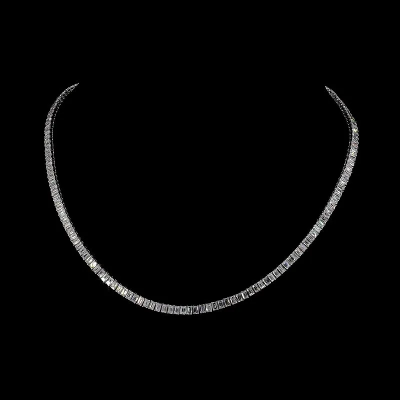 Emerald-Cut Tennis Necklace, design GD-TN-008