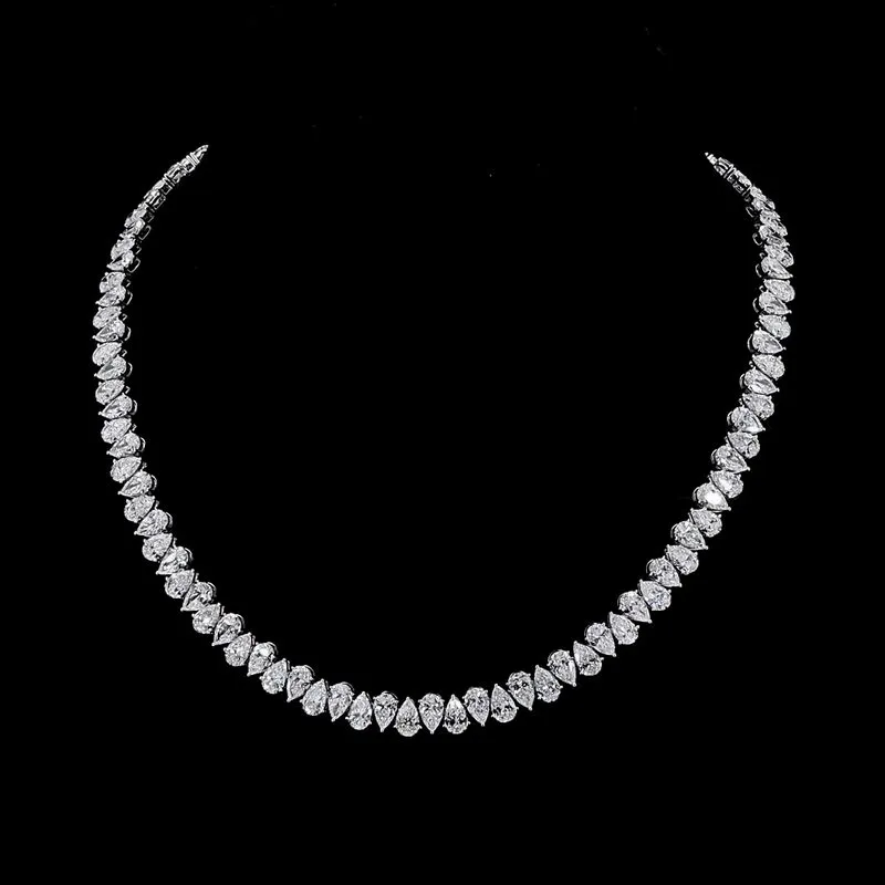Pear Tennis Necklace, design GD-TN-010