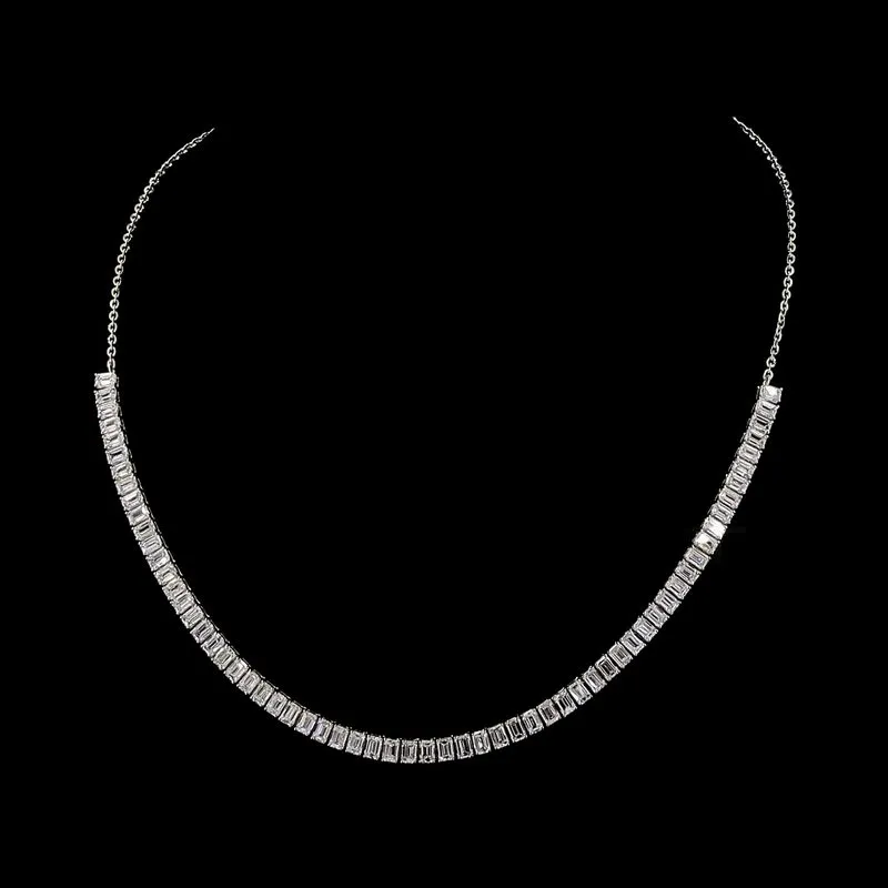 Emerald-Cut Tennis Necklace, design GD-TN-013