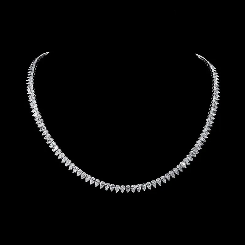 Pear Tennis Necklace, design GD-TN-014