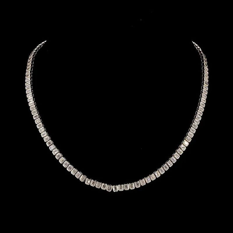 Emerald-Cut Tennis Necklace, design GD-TN-016