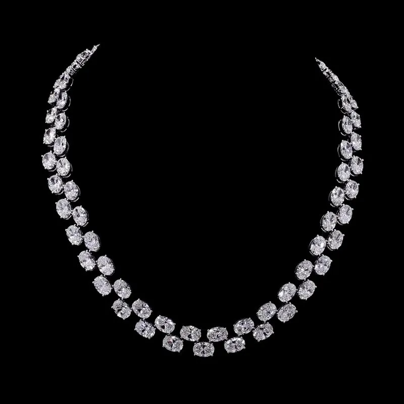 Oval Tennis Necklace, design GD-TN-019