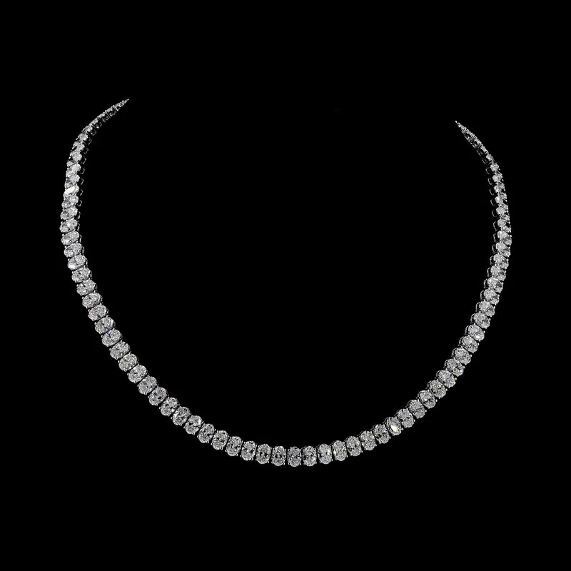 Oval Tennis Necklace, design GD-TN-022