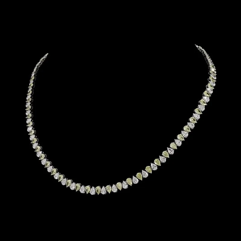Pear Tennis Necklace, design GD-TN-023