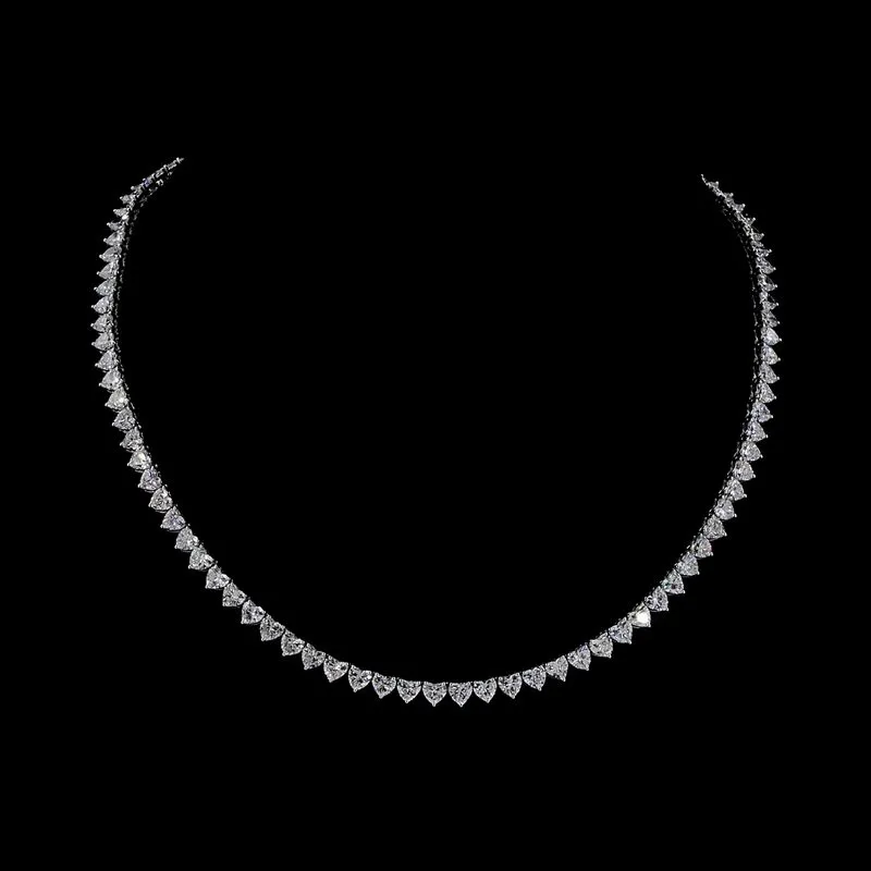 Heart Tennis Necklace, design GD-TN-025