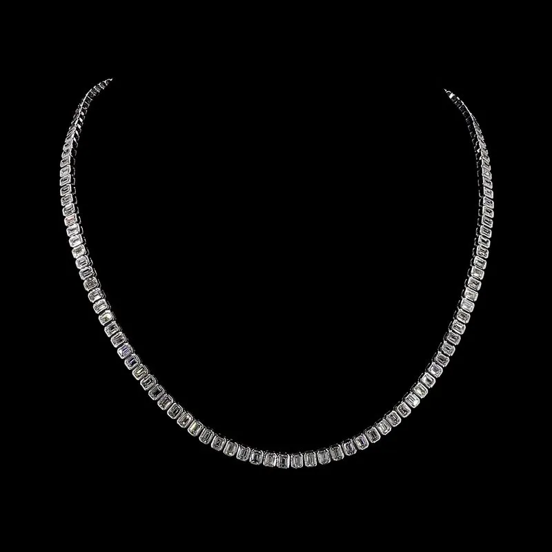 Emerald-Cut Tennis Necklace, design GD-TN-032