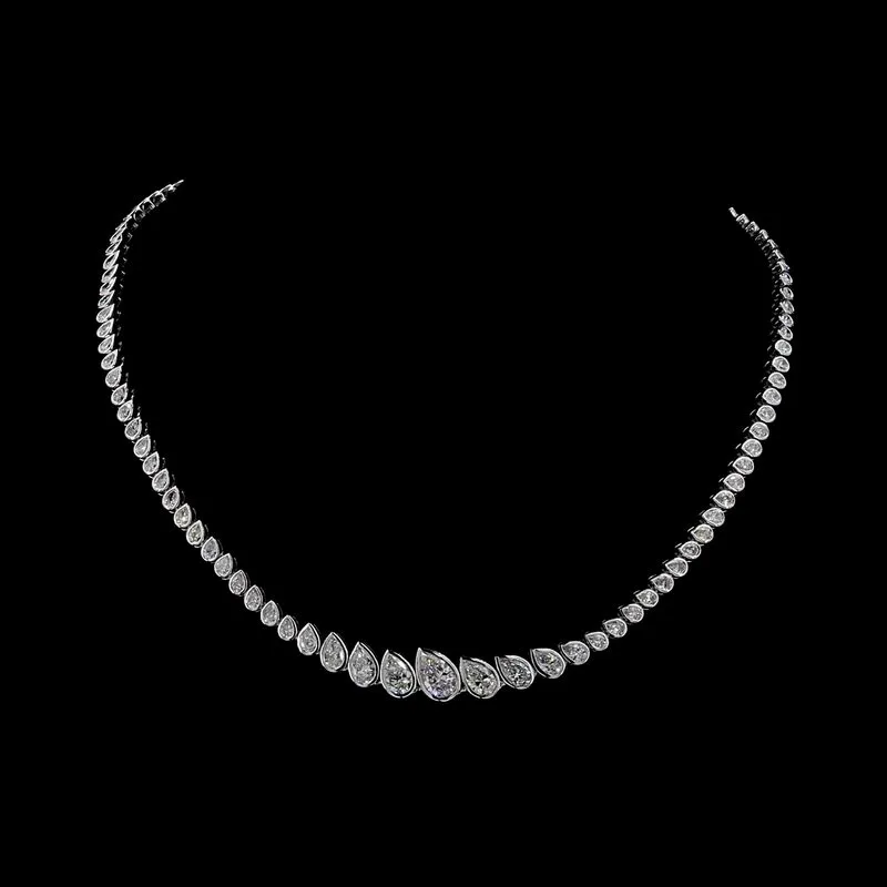 Pear Tennis Necklace, design GD-TN-036