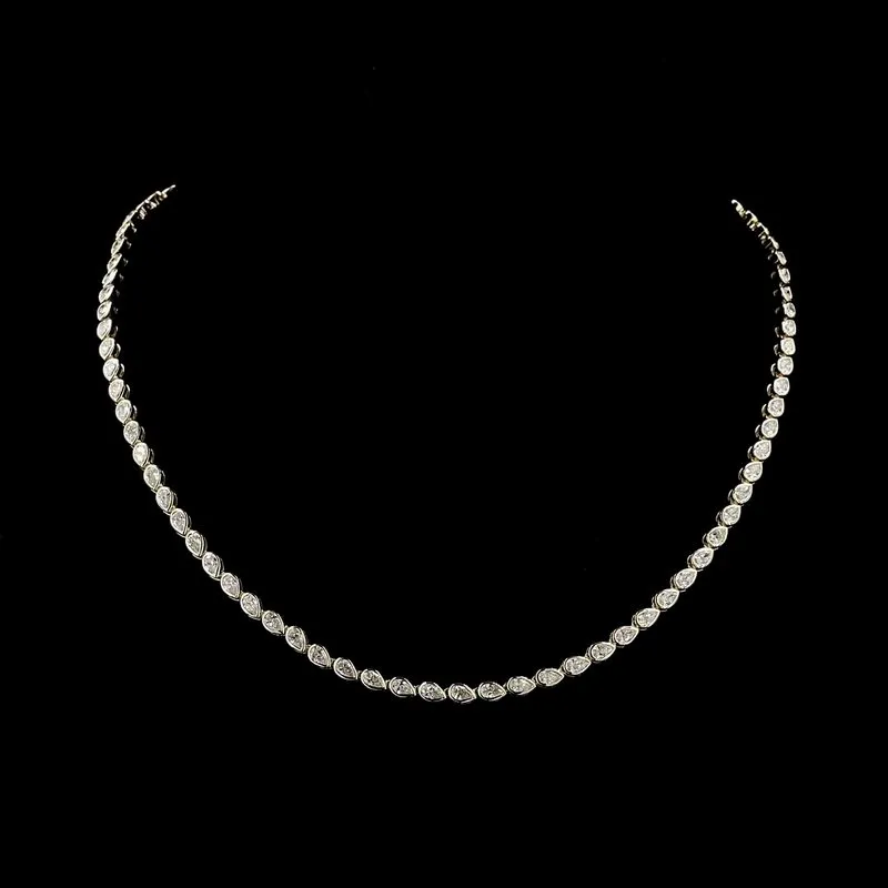Pear Tennis Necklace, design GD-TN-038