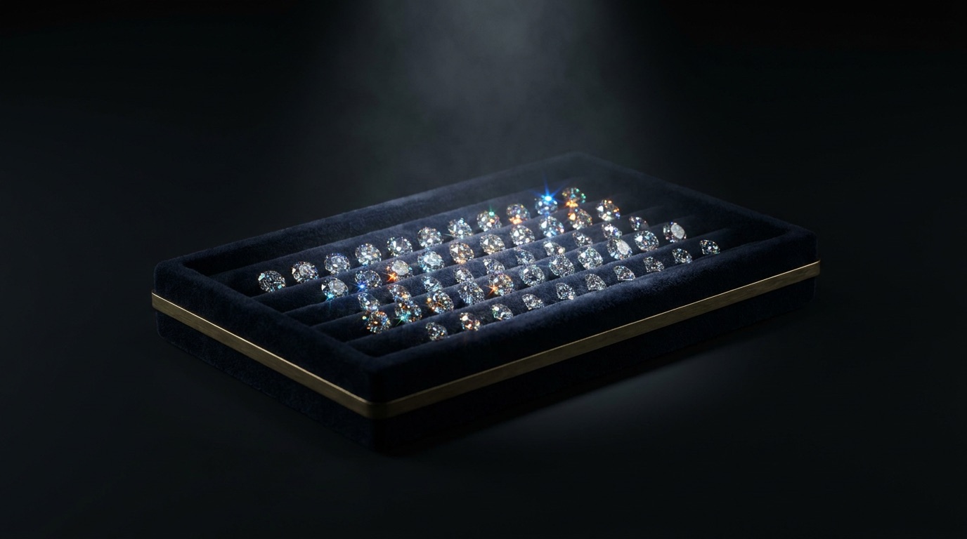 Jewelry designer reviewing a CAD rendering for a custom engagement ring on a tablet
