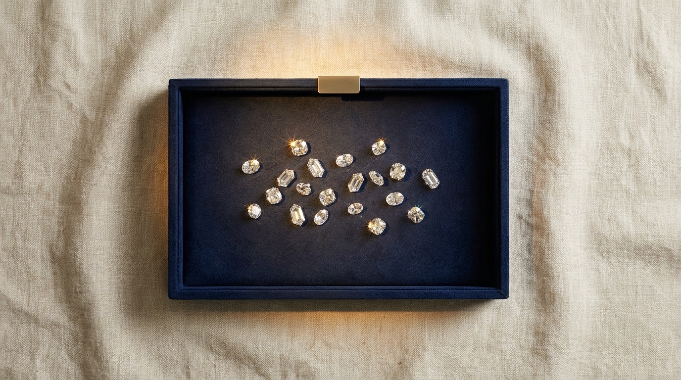 CAD render of a custom engagement ring shown on screen next to the finished cast setting