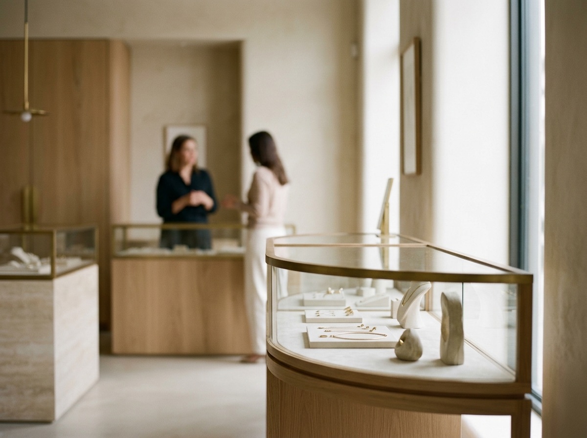 Jewelry supplier fulfillment desk with certification folder and packing trays