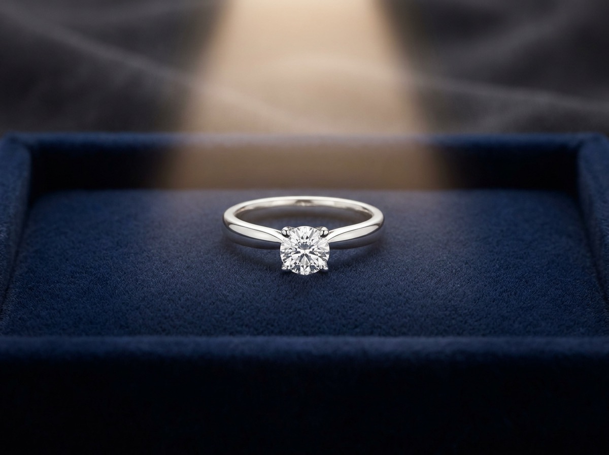 Jeweler reviewing a rotating 3D CAD ring render on a monitor before final casting approval