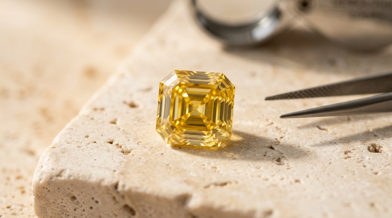 Fancy Color Asscher Diamonds Wholesale