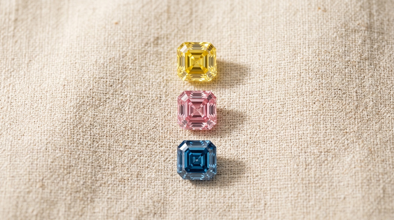 Fancy Color Asscher Diamonds Wholesale