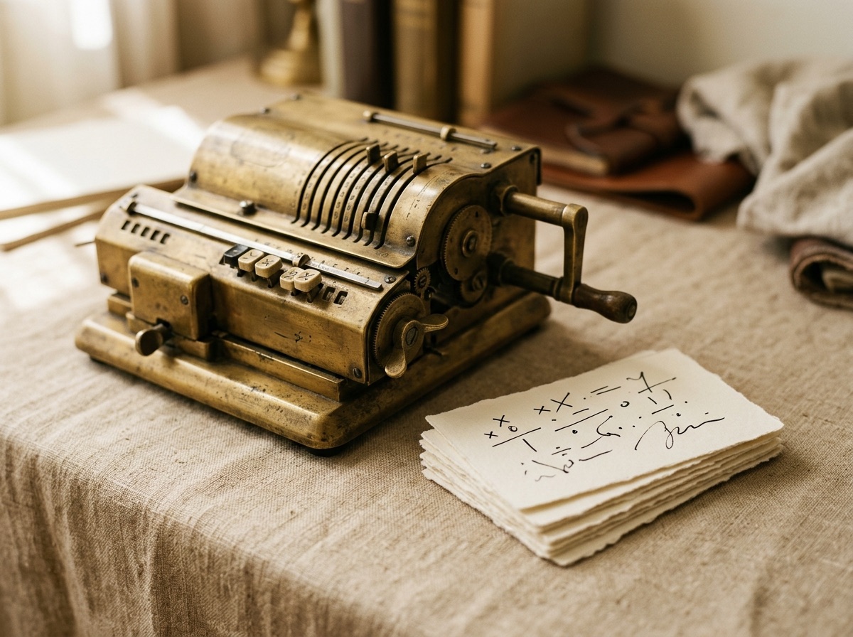 Brass calculator and pricing notes representing custom jewelry markup