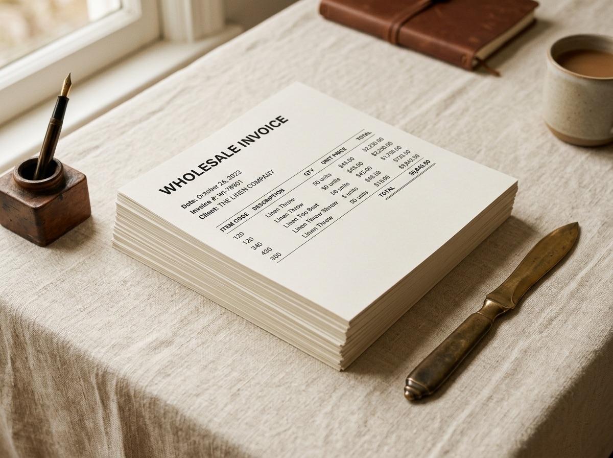 Editorial still-life of two blank grading report templates and a loupe on an oat-toned desk with a brass letter opener
