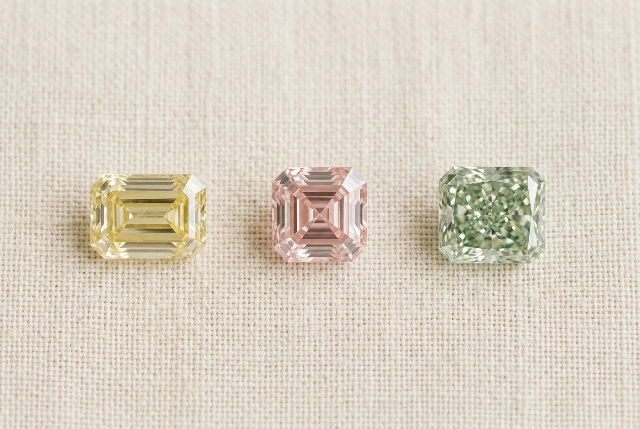 Fancy Color Emerald Cut Lab-Grown Diamonds Wholesale