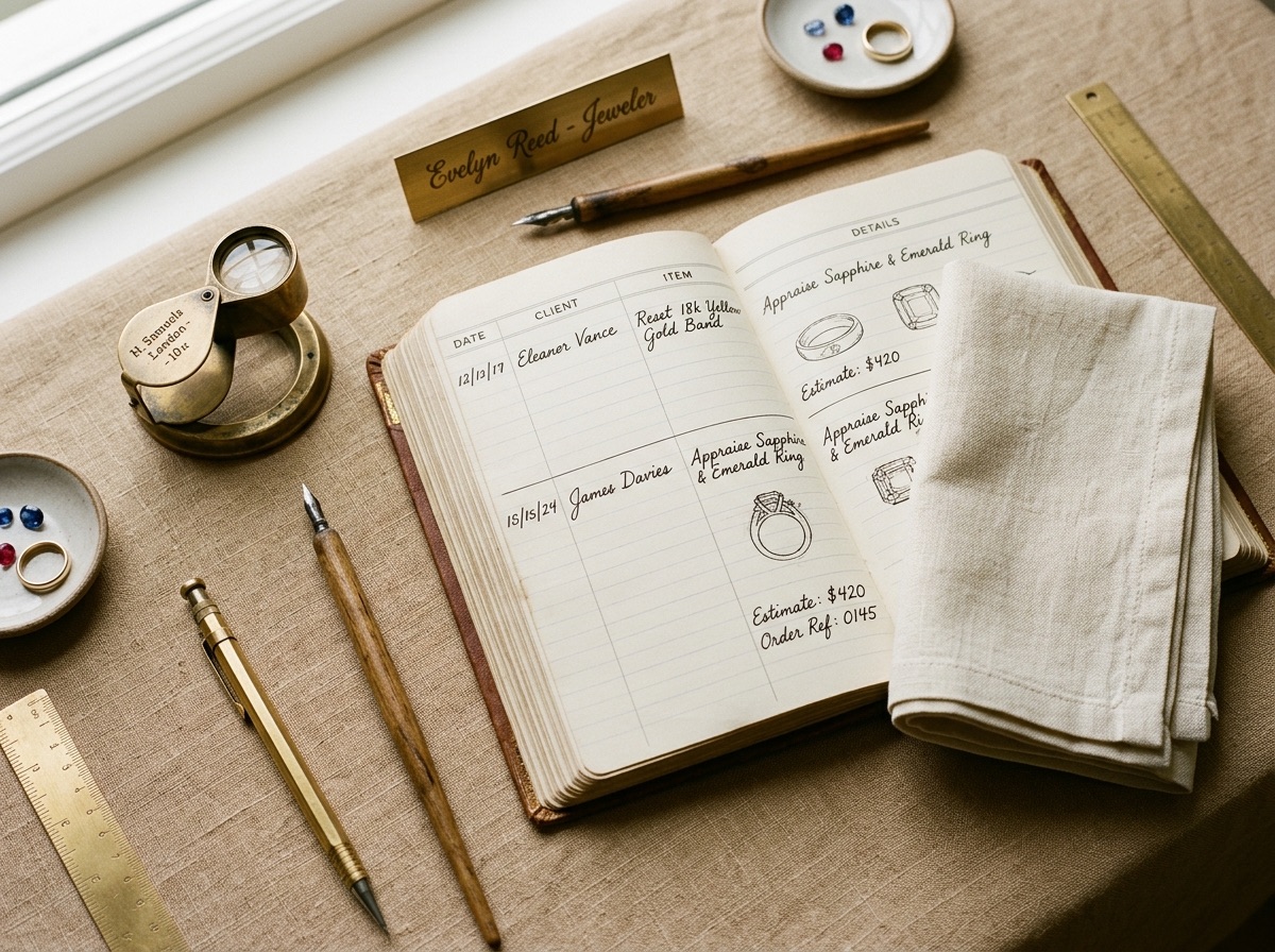 Flat-lay of a wholesale onboarding folder and order forms on a linen desk